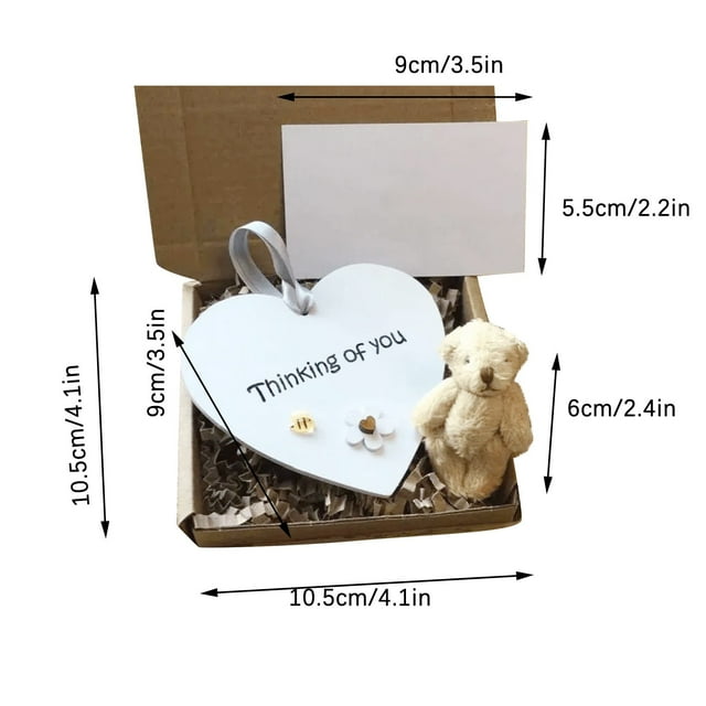 Gran Oso de Peluche en Forma de Corazón de Madera Bolsillo Oso de Peluche Abrazo Regalo Mini Oso de Peluche
