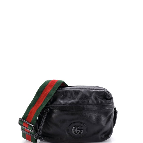 Pre-Owned Tonal Double G Shoulder Bag Leather By Rebag