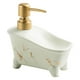 thumbnail image 1 of Dispensador de jabón líquido de cerámica para baño, con aspecto de bañera, 350 ml, bomba de champú blanco, 1 of 8