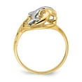 thumbnail image 2 of Solid 14k Yellow and White Gold Two Tone Dolphin Wave Ring Band Size 8.5, 2 of 6