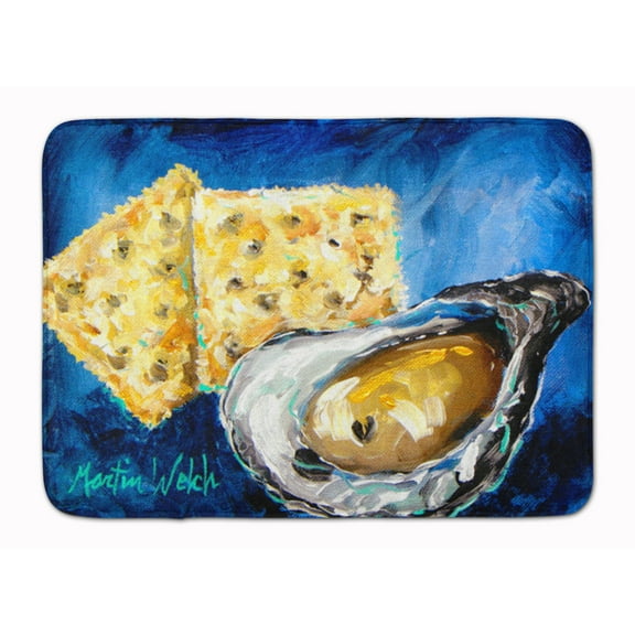 Carolines Treasures MW1089RUG Oysters Two Crackers Machine Washable Memory Foam Mat 19 X 27" multicolor