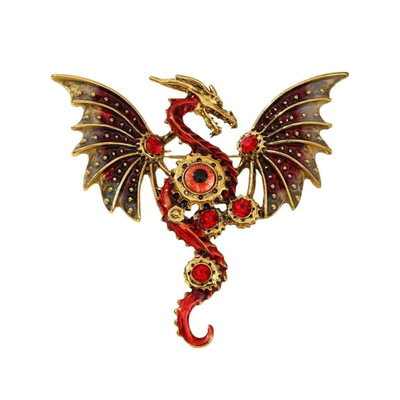 Unique Dragon Brooch Alloy Unisex Jewelry Gift for Men Women