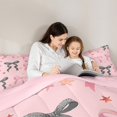 thumbnail image 5 of Manfei Kawaii Bow Tie Bedding Comforter Set,Cute Bowknot Ribbon Twin Comforter Sets,Pink Black Bedding Set For Girls Teens,Breathable Home Decor Reversible,2-Piece, 5 of 8