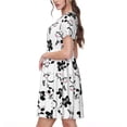 thumbnail image 2 of Disketp Cute Cow and Milk Stains para Vestido de Manga Corta para Mujeres, Vestidos de Verano para Mujeres, Casual y Holgado para la Playa, 2 of 6