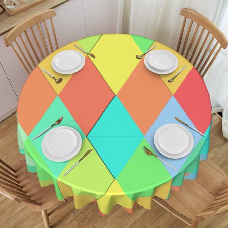 

ZNDUO Tablecloths 60 x60 Round Tablecloths - Washable Polyester Tablecloth Decorative Fabric Tablecloths for Table Buffet Party and Camping Low Poly Triangles Background Pattern