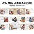 thumbnail image 4 of DIY Diamond Art Painting 2027 Wall Calendar Colorful Flower Design Horizontal Single-Sided Paper For Office Home Interior Decoration, Home Office Business Planning Decor Gift, 4 of 8