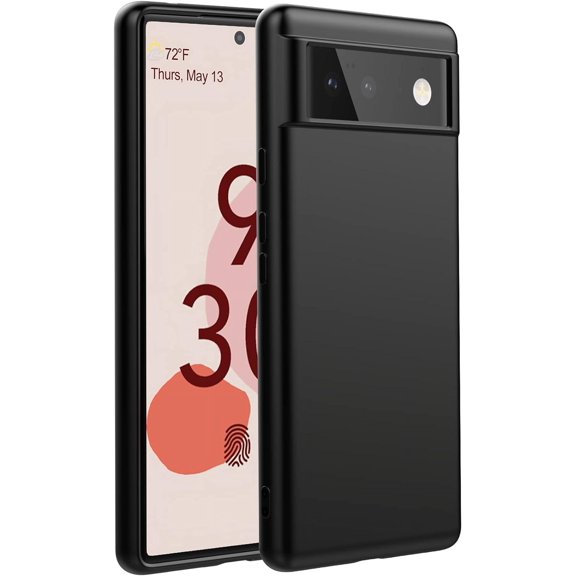 Google Pixel 6 Case, Thin TPU Cover with Soft Interior Anti-Scratch Slim Fit Flexible Phone Case for Pixel 6 2021 - Black