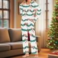 thumbnail image 2 of Tnhcen Women's Christmas Snowflake Print Pajamas 2-Piece Set Cozy Soft Stretchy Poly Spandex Blend Pocket Long Sleeve Top + Pants Holiday Sleepwear S-3XL, 2 of 8