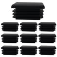 thumbnail image 1 of Square Plastic Plug Tubing Post End Cap Chair Glide 10pcs Black Plastic Plugs New, 1 of 2