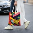 thumbnail image 2 of DouZhe Reusable Grocery Bags, Abstract Jazz Notes Lightweight Polyester Canvas Cloth Tote Bag for Travle Gym Shopping School, 15" x 16", 2 of 7