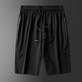 thumbnail image 5 of Wyobmus Mens Athletic Shorts With Zipper Pocket Elastic Waist Quick Dry Gym Workout Shorts Lightweight Drawstring Sports Running Shorts M-5X C-Black, 5 of 5