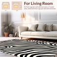 thumbnail image 2 of ODIKA 6'x9' Machine Washable Non-Slip Area Rug, Bold Abstract Zebra Stripe High Traffic Rug, Black, 287321, 2 of 7