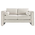 thumbnail image 5 of Loveseat Sofa Couch, Ivory White, Fabric, Living Kitchen Cafe Bistro Hospitality Restaurant, Modern Contemporary HB34796, 5 of 9