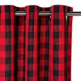 thumbnail image 1 of Cortinas con ojales texturizadas de cuadros escoceses en blanco y negro para cocina, sala de estar, dormitorio, estilo rústico, 94 x 137 cm, 2 paneles, 1 of 8