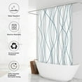 thumbnail image 3 of Lake Blue Shower Curtain for Bathroom with Hooks, Extra Long Shower Curtain Set Stripe Shower Curtains, Weighted Hem Water Repellent Washable, 72 x 72, 3 of 6