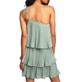 thumbnail image 4 of Gupgi Robe à Volants pour Femme à une Épaule Sans Manches Plissée Mini Robes Unie Ligne A Fluide, 4 of 7
