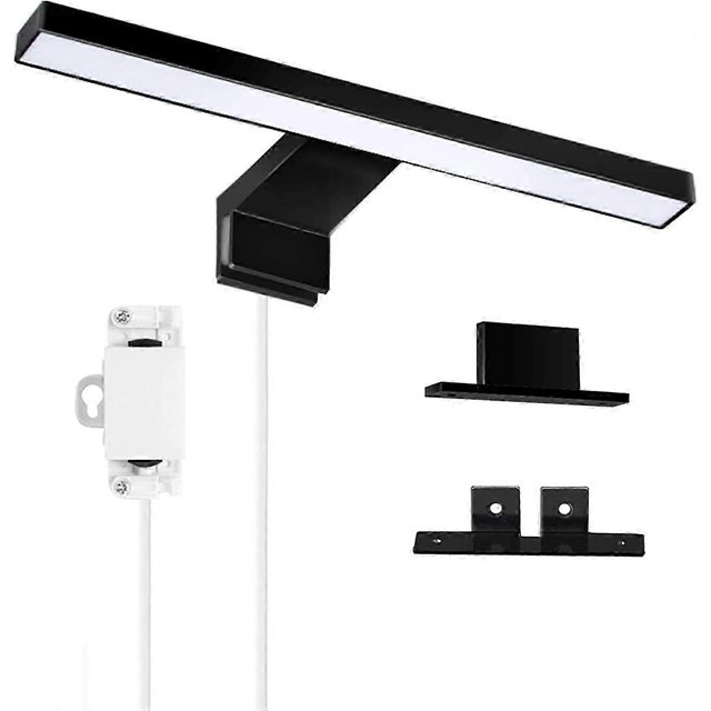 LED Bathroom Mirror Light Black 5W 30cm 400lm, Cabinet Light Cool White 6000K, IP44 Waterproof Bathroom Cabinet Clamp Lamp(300mm)