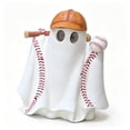 thumbnail image 5 of Halloween Baseball Ghost Statue, 6 Inch Cute Resin Figurine Spooky Sports Tabletop Decor for Shelves, Desks, and Home, 5 of 6