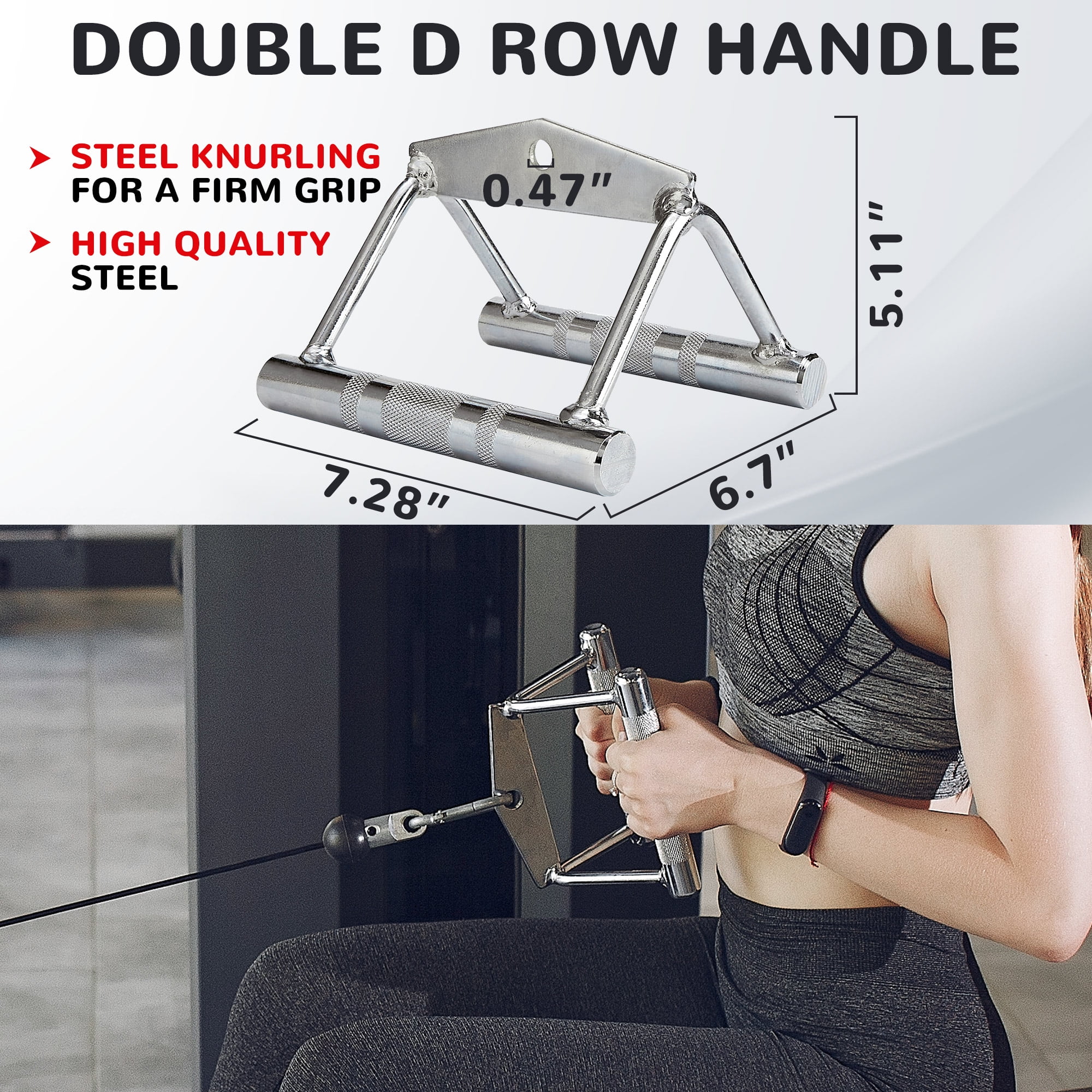 BalanceFrom Cable Handle Attachments for Pulley and Cable Systems, Functional Trainers, and Lat Pulldown Machines - Universal Fit