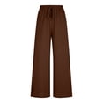 thumbnail image 5 of FengLS Summer Long Pants for Women Lightweight Breathable Wide-Leg Trousers Comfy Lounge Pajama Elastic Waist with Drawstring Pants, 5 of 8