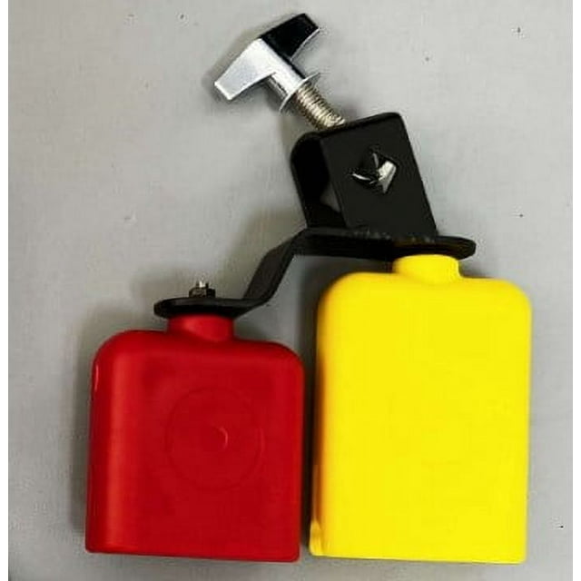 Miangastore Accessoires de Tambour à Bloc de Confiture en Plastique, Double Monté, Clochette Vache, Haut-Bas, Cloche Sambago, Ensemble d'Instruments de Percussion