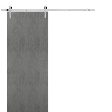 Sturdy Barn Door with Hardware | Planum 0010 Concrete | Sample of Door Color