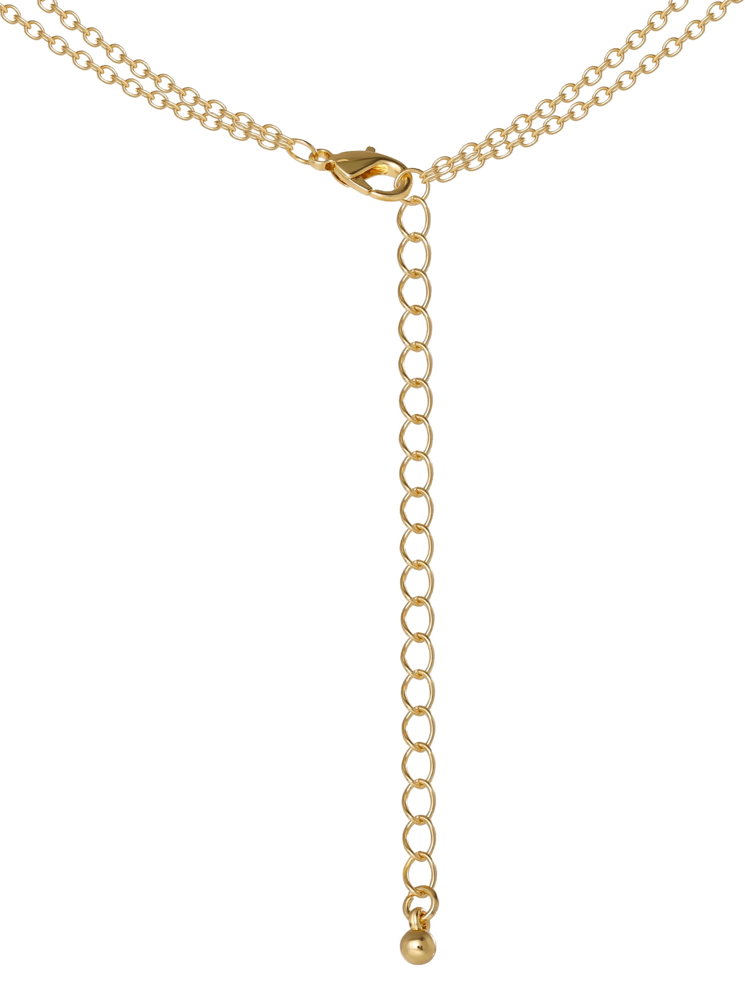Celebrity Pink Women's Layered Flower and Heart Accent Necklace
