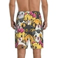 thumbnail image 3 of Naloa Cute Cat Cartoon Men's Short Pajama Pants, Lounge Comfort Shorts with Elasticized Waistband and Side Pockets - Large, 3 of 9