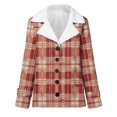 thumbnail image 5 of Winter Warm Plus Size Jackets for Womens Fashion Zip Up Plaid Printed Fashionable Long Sleeved Pocket Composite Plush Button Coat, 5 of 5