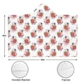 thumbnail image 3 of Wearable Blanket,White Cow Big Strawberry Pattern Hooded Wearable Flannel Blanket for Adults & Teens,Winter Poncho Shawl Wrap Cape Cozy Anti-Pill,60"x80", 3 of 5