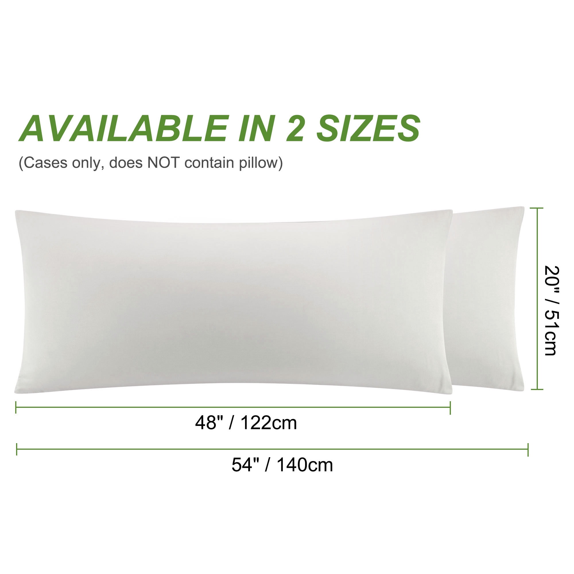 Unique Bargains Zipper Closure Body Pillowcase 1Pc Isabelline 20"x48"