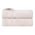 thumbnail image 2 of Superior Venice Ribbed Textured Border Zero Twist Bath Towels, Set of 2, Silver, 2 of 10