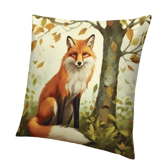 Fall Animals Throw Pillow Covers Deer Fox Autumn Leaves Decorative Pillows for Sofa Couch Fall Decor