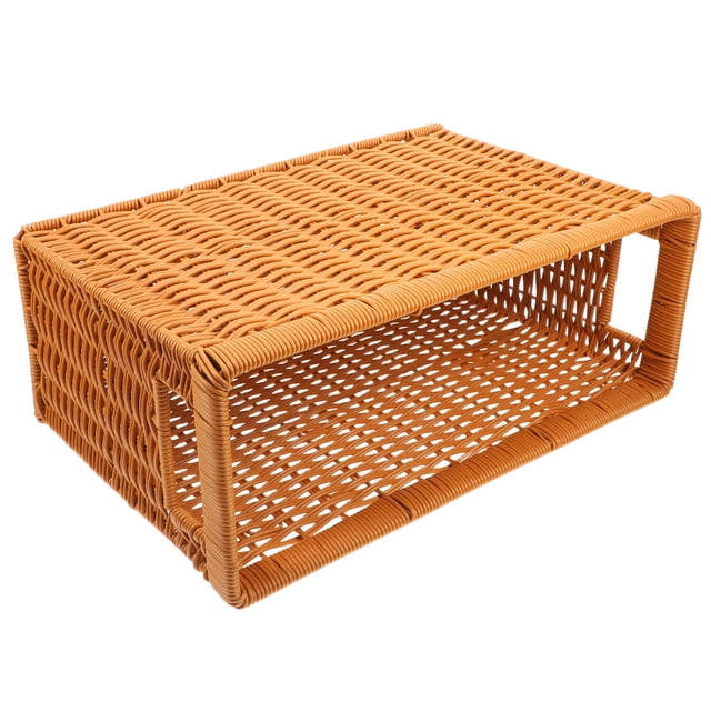 CRILSTYLEO Cesta De Almacenamiento De Plástico Y Rattan Estilo Japonés Para Organizar En Casa