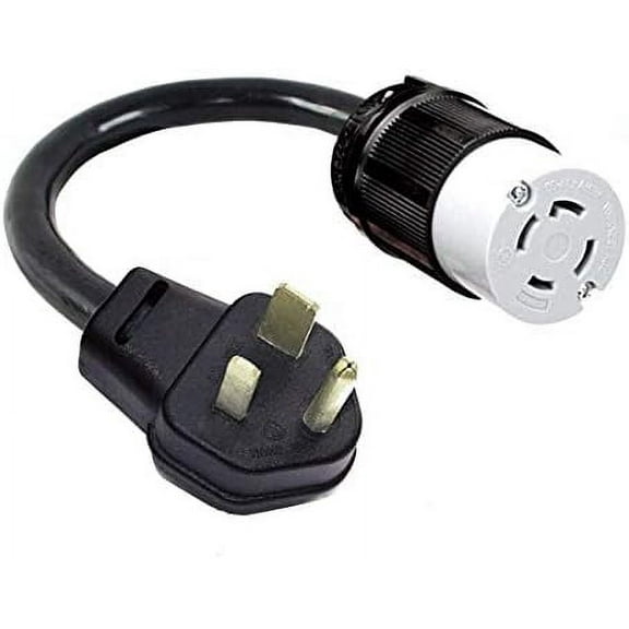 Male 3-Pin Plug To L14-30R Lock 4-Prong Female Generator Receptacle NEMA Power Cord Adapter/Converter FX475