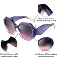 thumbnail image 3 of FEISEDY Retro Cateye Sunglasses Women Oversized Vintage Cat Eye Shades UV400 Lenses B2817, 3 of 6