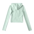 thumbnail image 5 of Bibifish Womens Hoodie Light Color Full Zip Up Drawstring Hood Cropped Fit Soft Fabric Casual Daily Outings Stylish Comfortable Hoodie, 5 of 9
