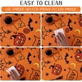 thumbnail image 4 of Haperlare 60" Round Halloween Tablecloth Waterproof Washable Tablecloth Scary Themed Table Cover for Holiday Dinner Party Decoration, Orange, 4 of 6