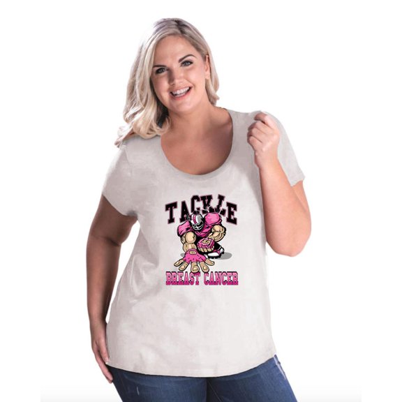IWPF - Women's Plus Size Curvy T-Shirt - Tackle Breast Cancer