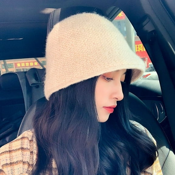 COCOpeaunt Fashion Women Winter Bucket Hat Warm Fisherman Cap Casual Foldable Panama Hat Lady Outdoor Sunscreen Sun Cap