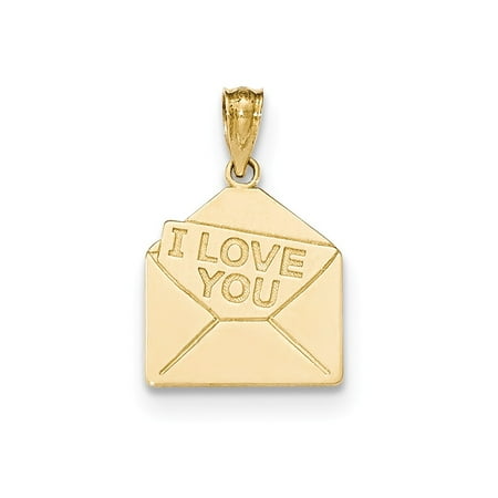 14k Yellow Gold Polished I Love You Letter pendant