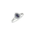 thumbnail image 4 of RYLOS Rings for Women Silver Ring Halo of Diamonds Birthstone Ring 6X4MM Pear Shape Tear Drop Gemstone June Alexandrite Jewelry for Women  Size 6, 4 of 8