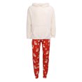 thumbnail image 4 of Family Pajama Christmas Matching Set Holiday Matching Pajamas Pjs Set Plush Hooded Sweatshirt Printed Trouser Set, 4 of 7