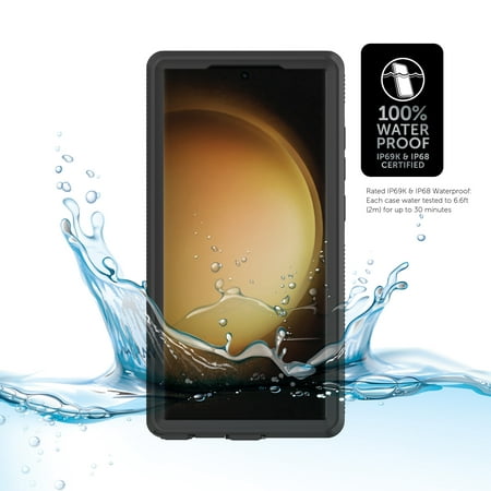 Body Glove Tidal Waterproof Phone Case for Samsung Galaxy S23 Ultra 5G - Black/Clear