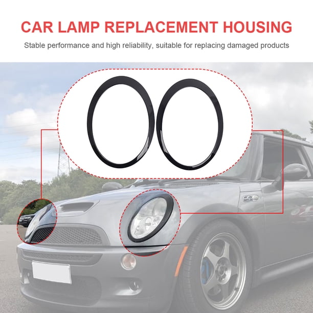 Carcasa de repuesto para lámpara de coche con marco de faro delantero de coche para Mini Cooper R50 2001-2006 Likrtyny Accesorios para autos y motos