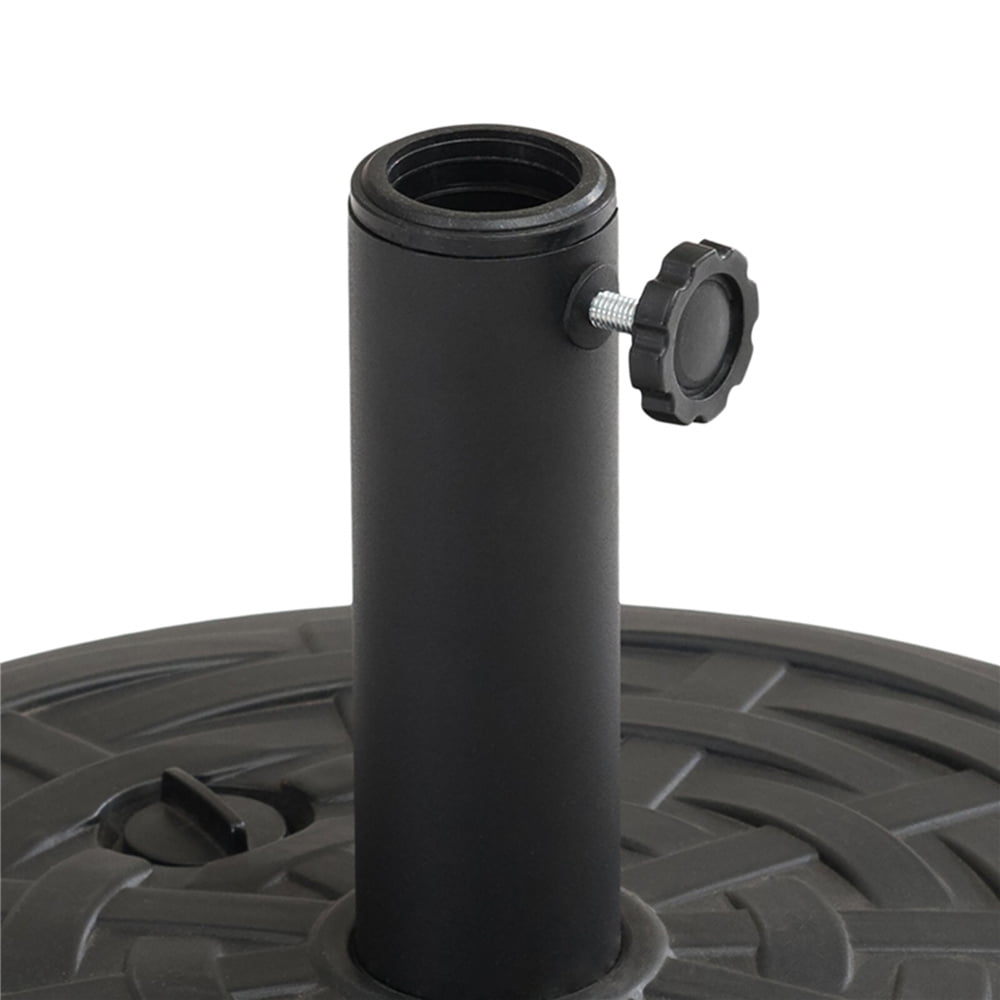 18" Round Umbrella Base Stand Market for Outdoor Patio Lawn Garden, Powder Coated, Heavy Duty, Black