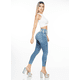 thumbnail image 4 of Pantalón capri mezclilla stretch SAVI JEANS Push Up ajustado azul acero 13, 4 of 5