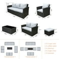 thumbnail image 3 of Superjoe 10 Pcs Outdoor Patio Furniture Set Wicker Patio Sectional Sofa Conversation Set with Coffee Table and Ottomans, Gray, 3 of 6