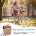 thumbnail image 4 of Dolonm 24" Girls Bike for Ages 10+, Lightweight High-Carbon Steel Frame Cruiser Bike for Women, Commuter Bicycle with Wicker Basket & Rear Seat, Green, 4 of 8