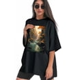 thumbnail image 3 of Plus Size Shirt for Women Black Tops for Women Short Sleeves Shirt for Women Rivers T Shirt Crewneck Shirt for Women XL, 3 of 5